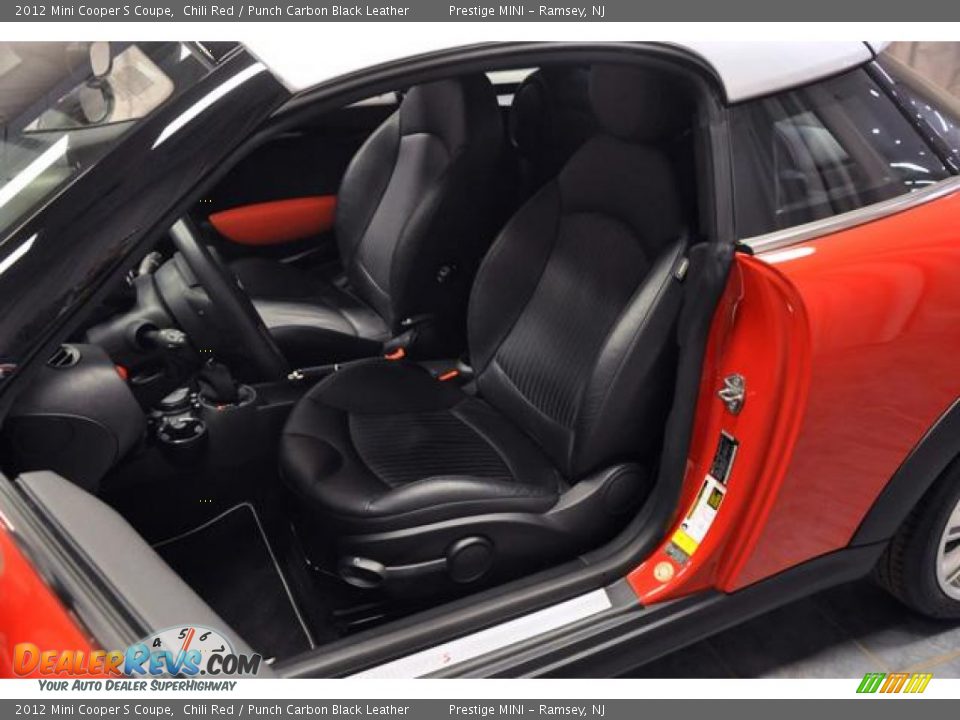 2012 Mini Cooper S Coupe Chili Red / Punch Carbon Black Leather Photo #22