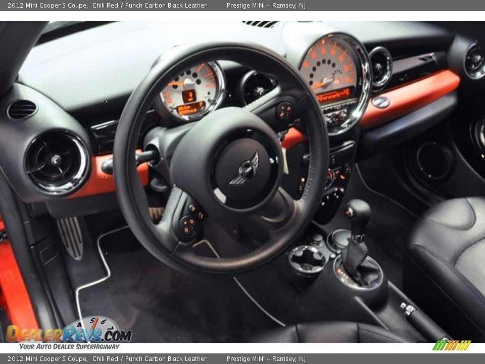 2012 Mini Cooper S Coupe Chili Red / Punch Carbon Black Leather Photo #26