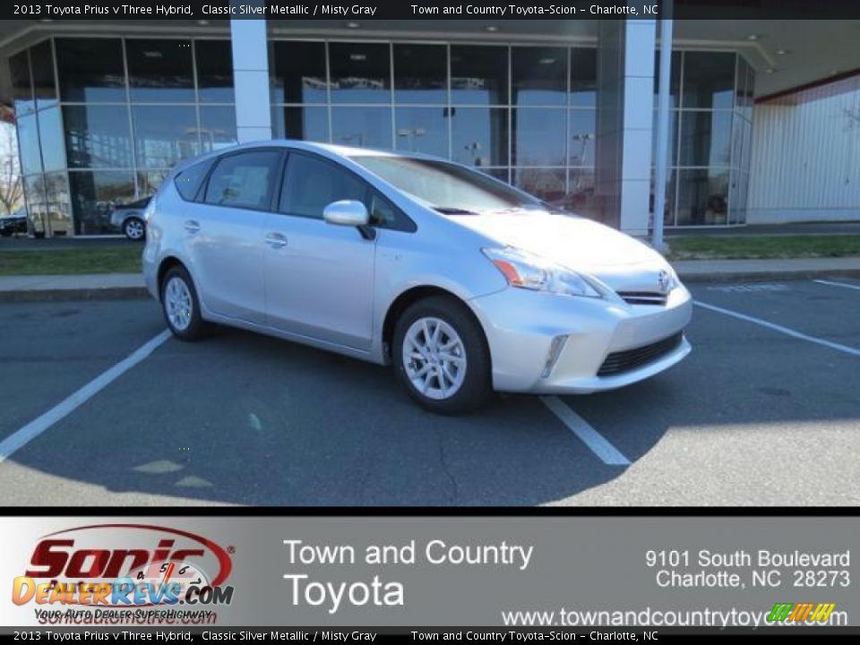 2013 Toyota Prius v Three Hybrid Classic Silver Metallic / Misty Gray Photo #1