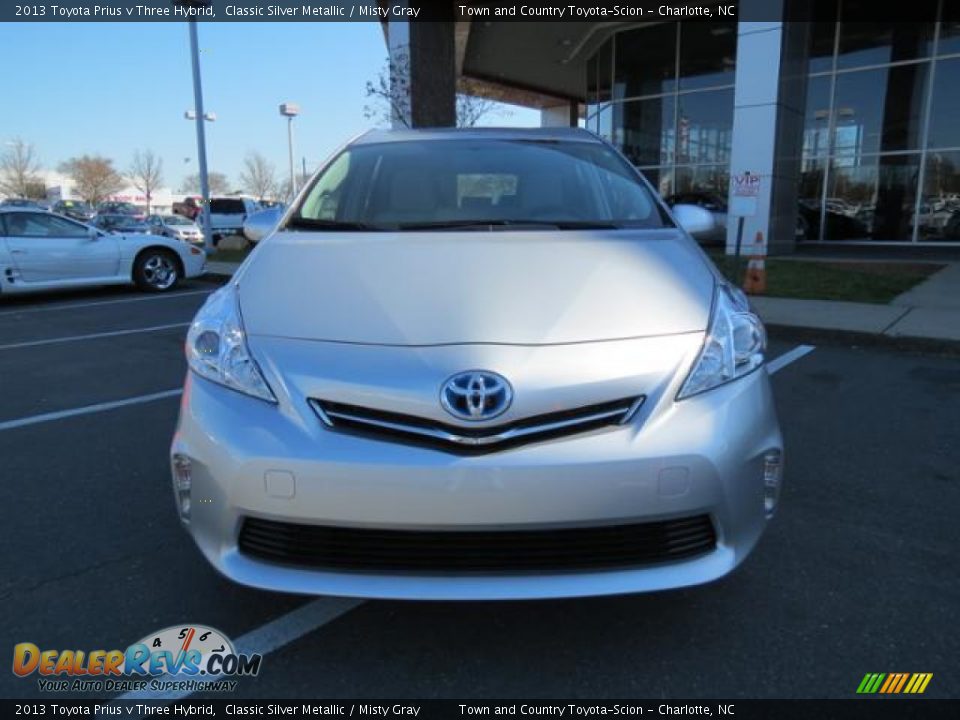 2013 Toyota Prius v Three Hybrid Classic Silver Metallic / Misty Gray Photo #2