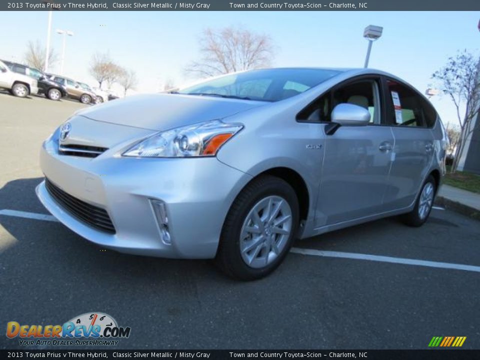 2013 Toyota Prius v Three Hybrid Classic Silver Metallic / Misty Gray Photo #3