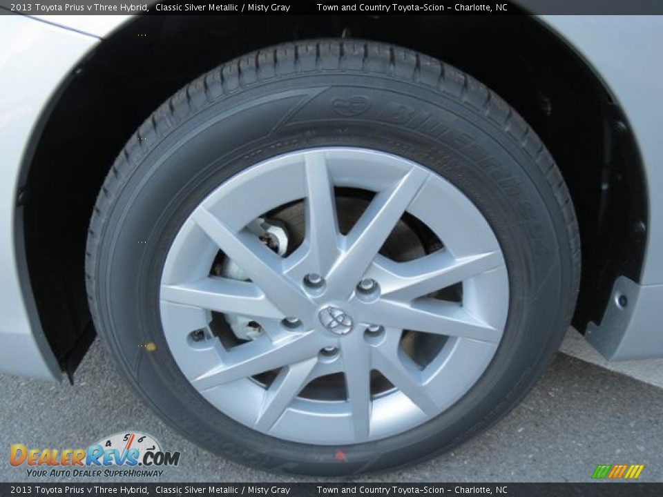 2013 Toyota Prius v Three Hybrid Classic Silver Metallic / Misty Gray Photo #4