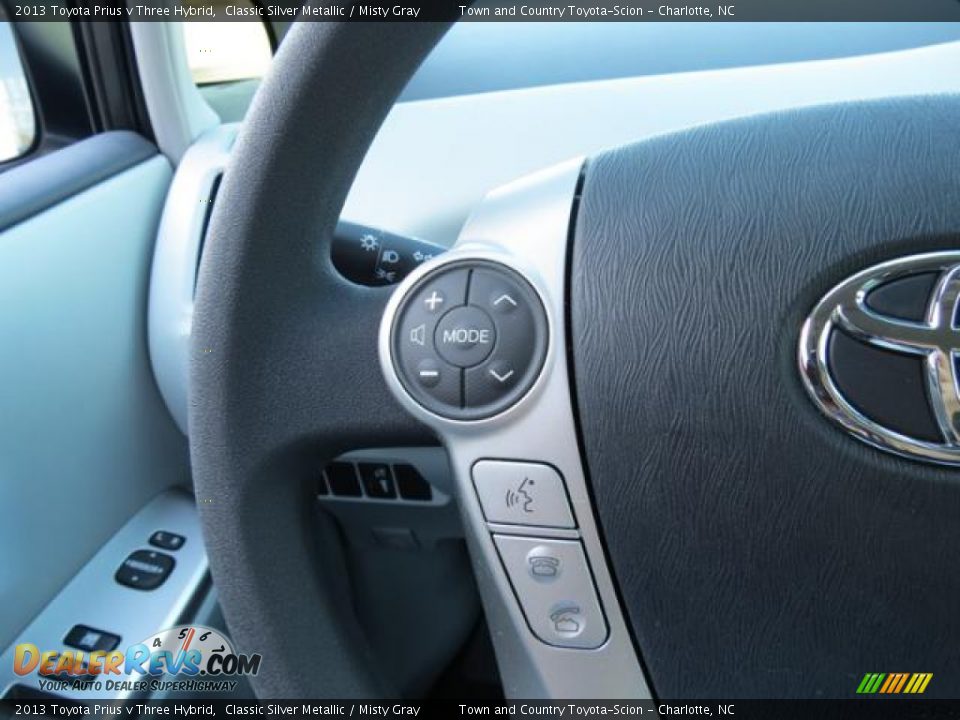 2013 Toyota Prius v Three Hybrid Classic Silver Metallic / Misty Gray Photo #15
