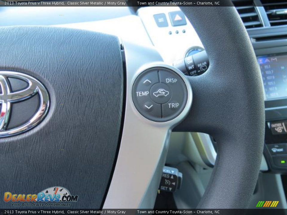 2013 Toyota Prius v Three Hybrid Classic Silver Metallic / Misty Gray Photo #16