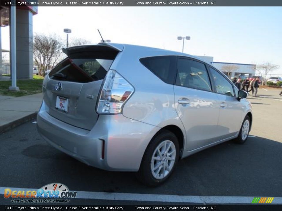 2013 Toyota Prius v Three Hybrid Classic Silver Metallic / Misty Gray Photo #19