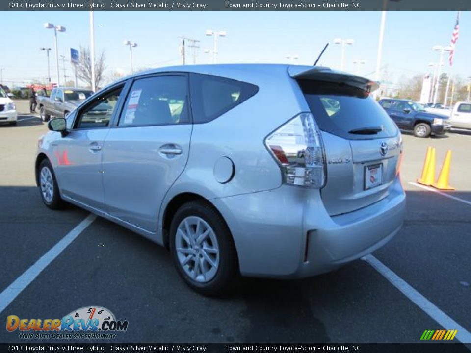 2013 Toyota Prius v Three Hybrid Classic Silver Metallic / Misty Gray Photo #21