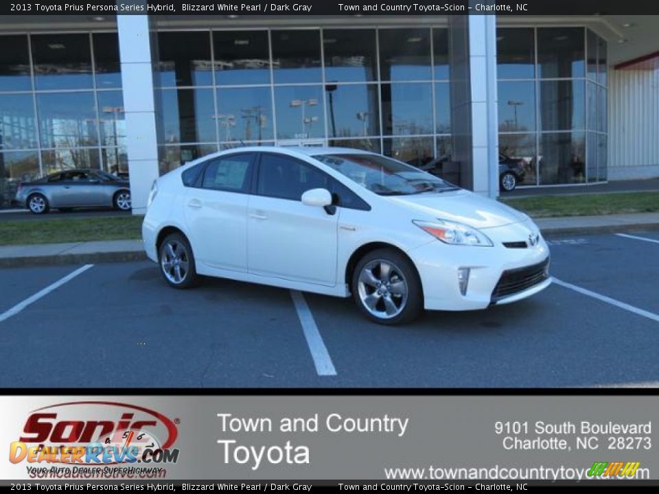 2013 Toyota Prius Persona Series Hybrid Blizzard White Pearl / Dark Gray Photo #1