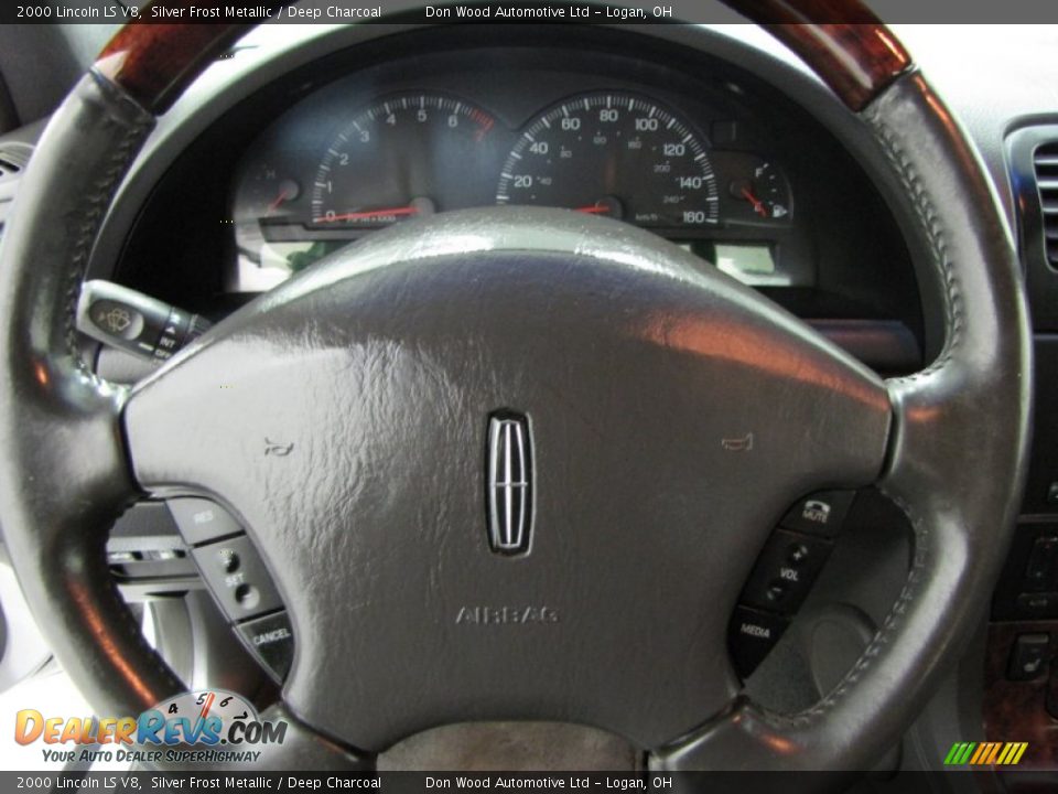 2000 Lincoln LS V8 Silver Frost Metallic / Deep Charcoal Photo #14