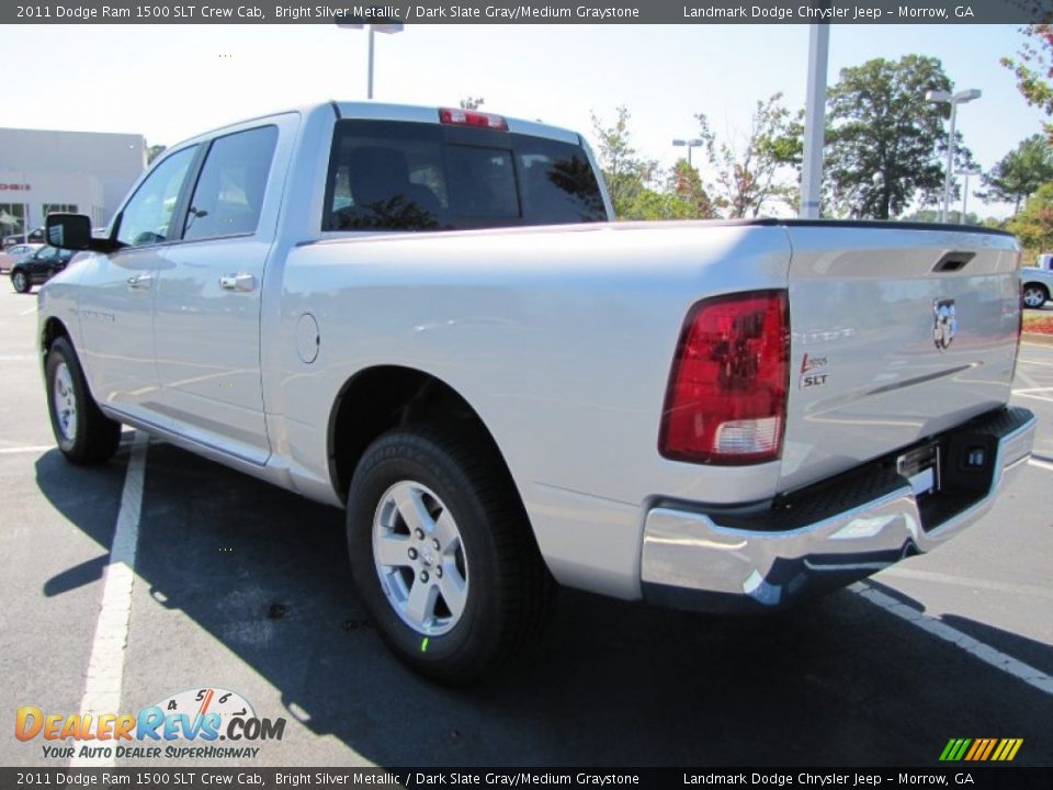 2011 Dodge Ram 1500 SLT Crew Cab Bright Silver Metallic / Dark Slate Gray/Medium Graystone Photo #2