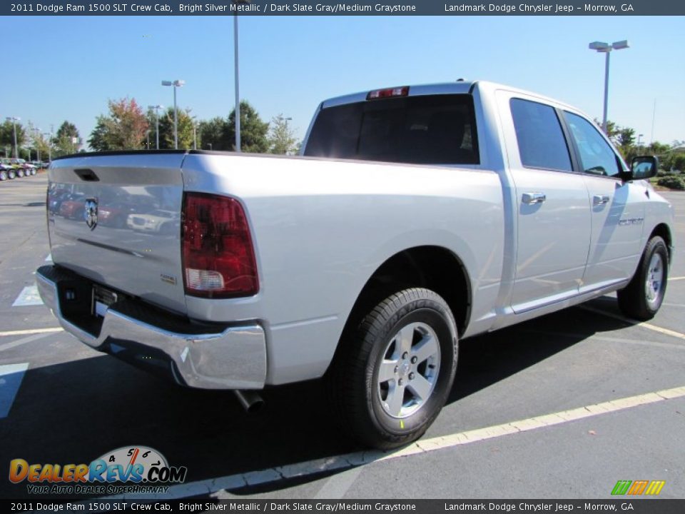 2011 Dodge Ram 1500 SLT Crew Cab Bright Silver Metallic / Dark Slate Gray/Medium Graystone Photo #3