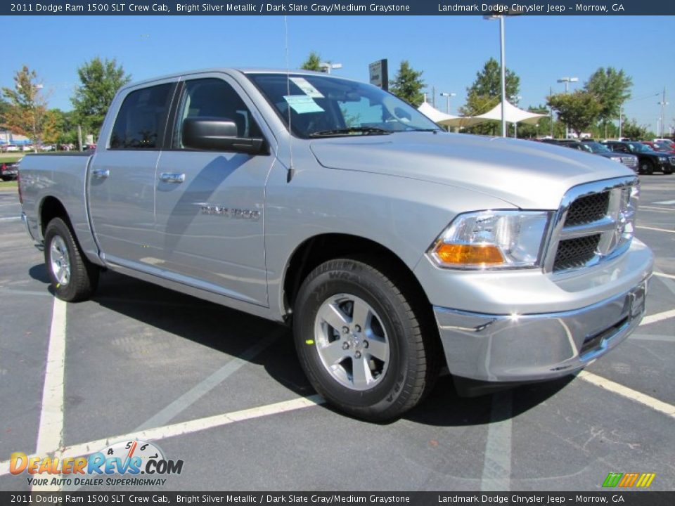 2011 Dodge Ram 1500 SLT Crew Cab Bright Silver Metallic / Dark Slate Gray/Medium Graystone Photo #4