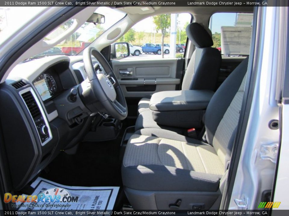 2011 Dodge Ram 1500 SLT Crew Cab Bright Silver Metallic / Dark Slate Gray/Medium Graystone Photo #7