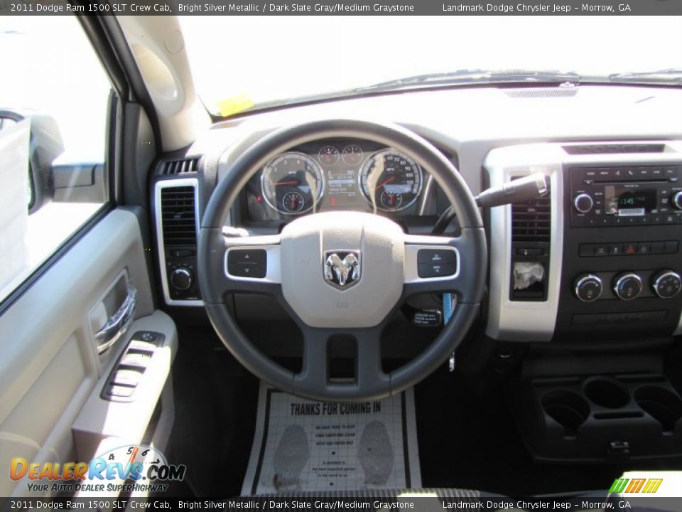 2011 Dodge Ram 1500 SLT Crew Cab Bright Silver Metallic / Dark Slate Gray/Medium Graystone Photo #11