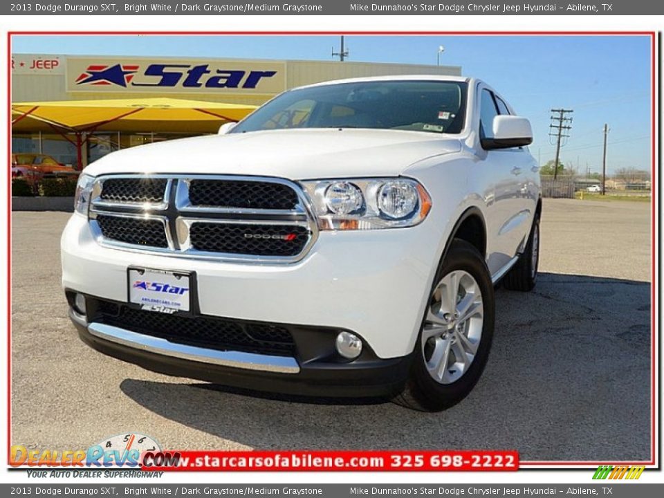 2013 Dodge Durango SXT Bright White / Dark Graystone/Medium Graystone Photo #1