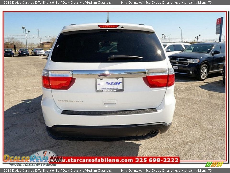 2013 Dodge Durango SXT Bright White / Dark Graystone/Medium Graystone Photo #4