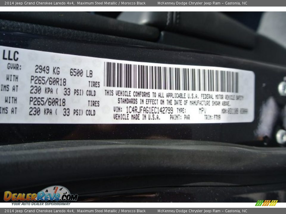 2014 Jeep Grand Cherokee Laredo 4x4 Maximum Steel Metallic / Morocco Black Photo #7