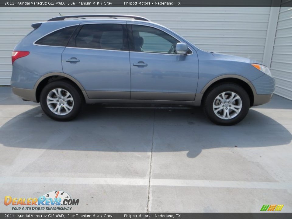 2011 Hyundai Veracruz GLS AWD Blue Titanium Mist / Gray Photo #3