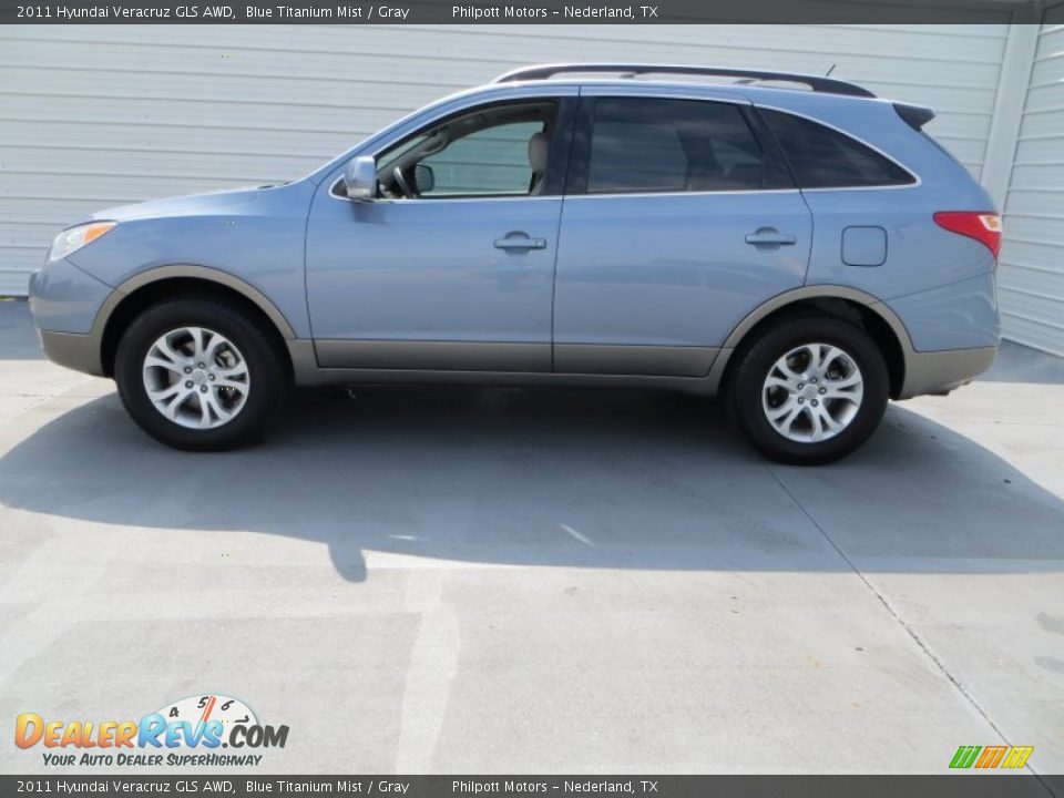 2011 Hyundai Veracruz GLS AWD Blue Titanium Mist / Gray Photo #6