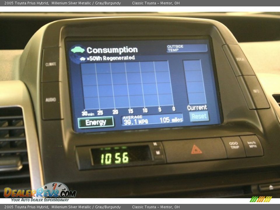 2005 Toyota Prius Hybrid Millenium Silver Metallic / Gray/Burgundy Photo #10