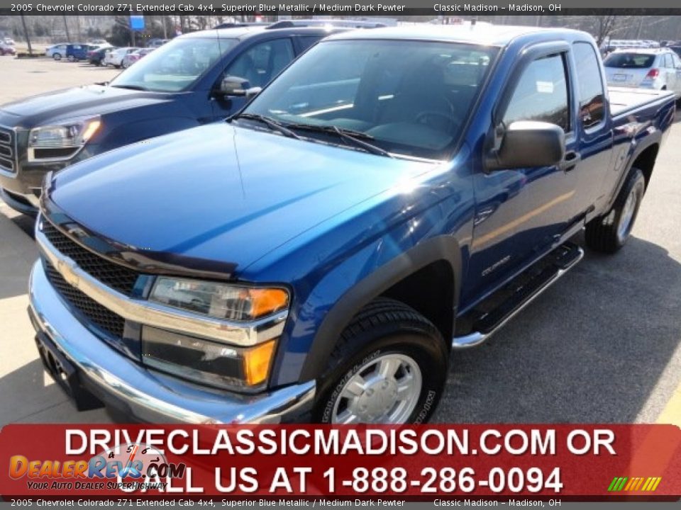 2005 Chevrolet Colorado Z71 Extended Cab 4x4 Superior Blue Metallic / Medium Dark Pewter Photo #1