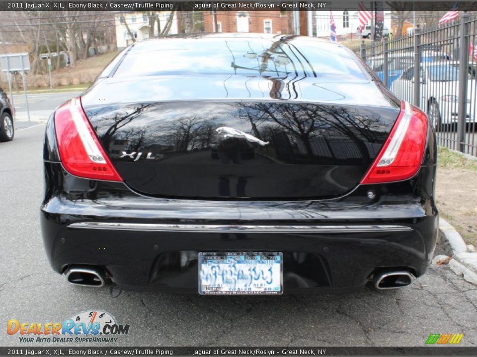 2011 Jaguar XJ XJL Ebony Black / Cashew/Truffle Piping Photo #5