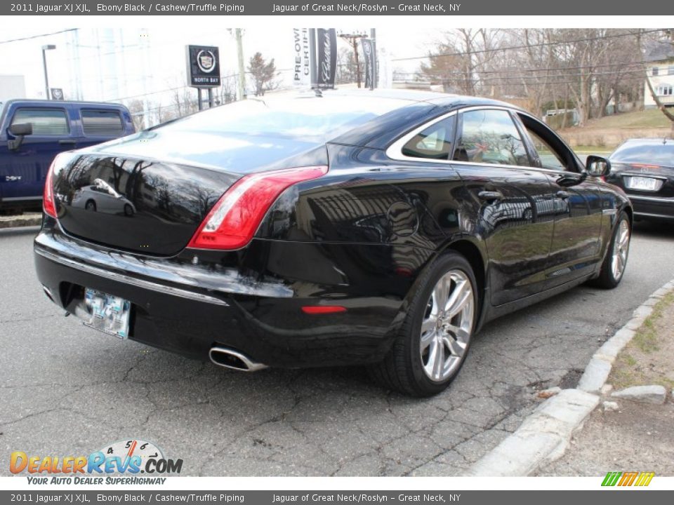 2011 Jaguar XJ XJL Ebony Black / Cashew/Truffle Piping Photo #6