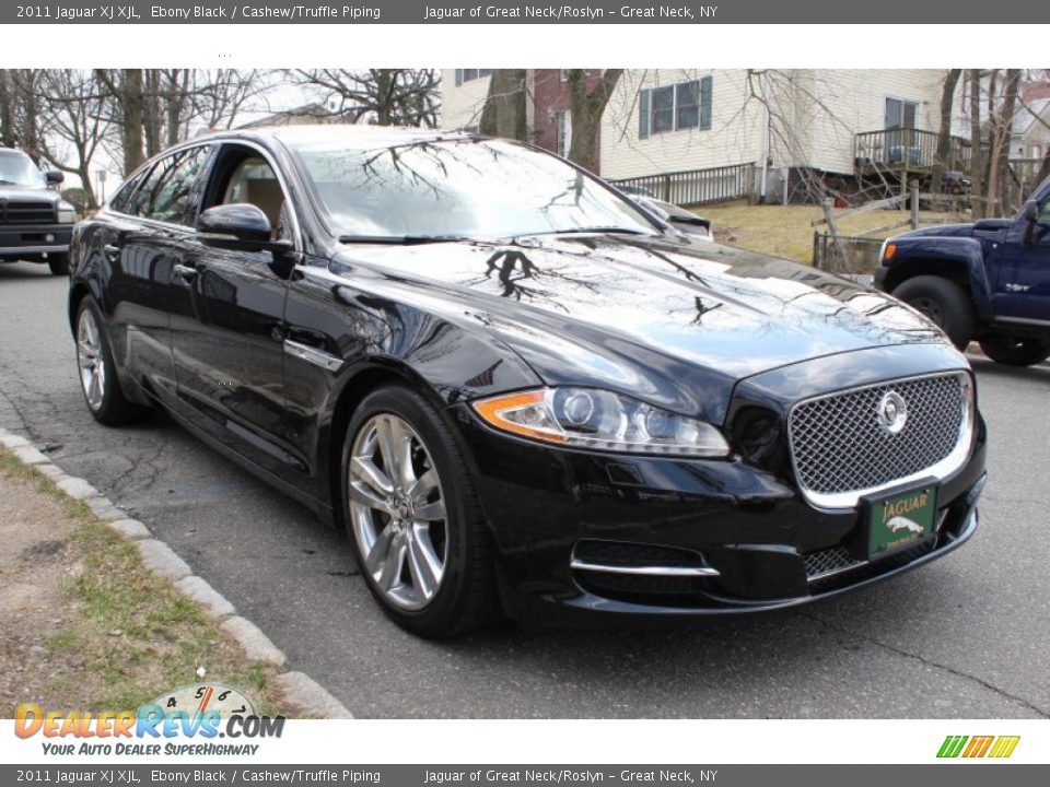2011 Jaguar XJ XJL Ebony Black / Cashew/Truffle Piping Photo #7