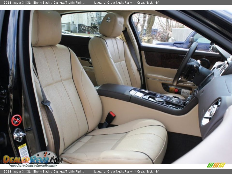 2011 Jaguar XJ XJL Ebony Black / Cashew/Truffle Piping Photo #10