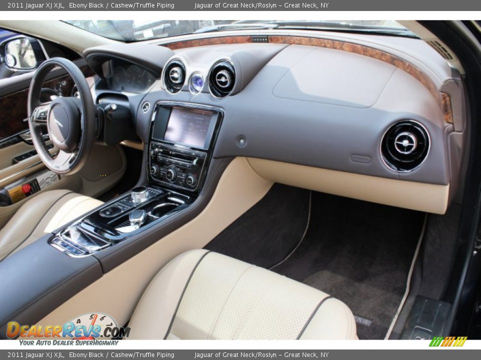 2011 Jaguar XJ XJL Ebony Black / Cashew/Truffle Piping Photo #11