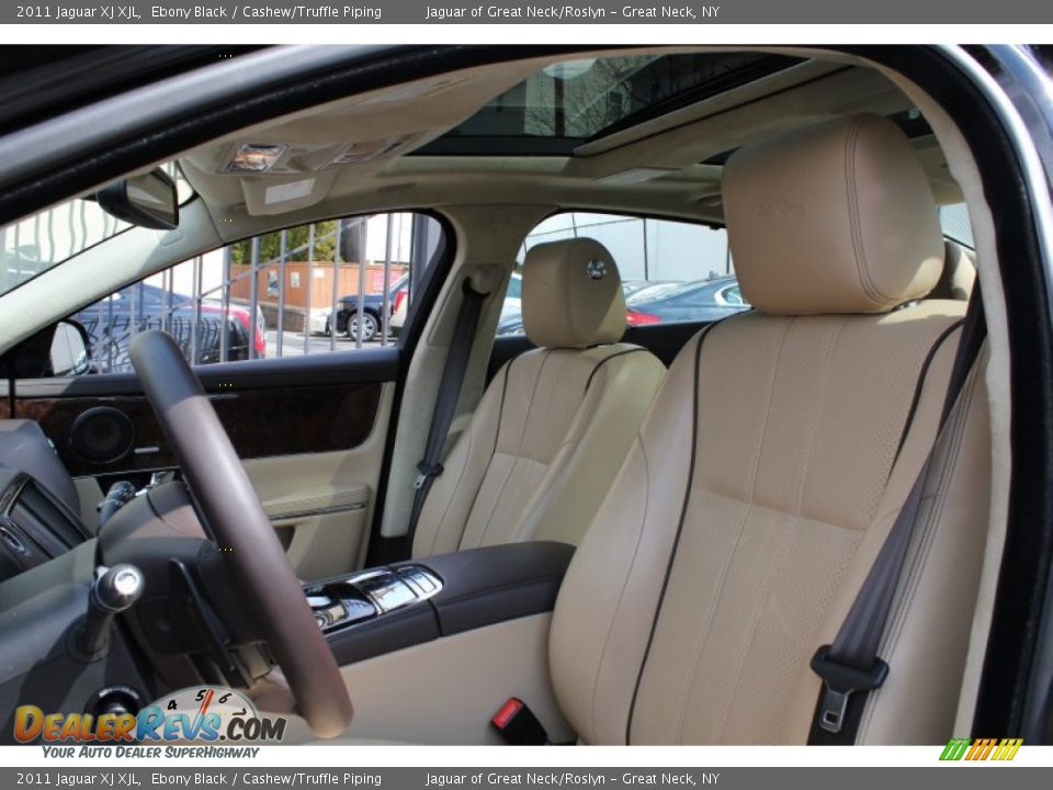 2011 Jaguar XJ XJL Ebony Black / Cashew/Truffle Piping Photo #20