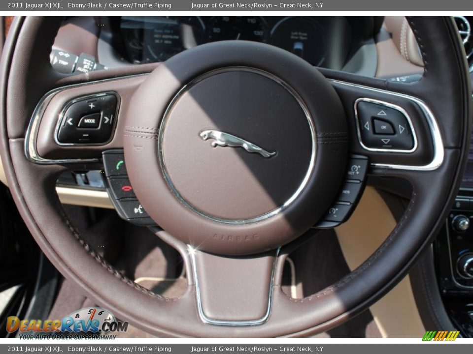 2011 Jaguar XJ XJL Ebony Black / Cashew/Truffle Piping Photo #26