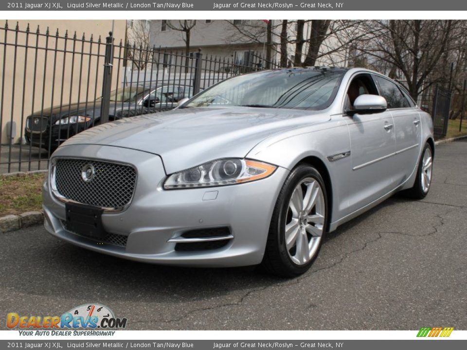 2011 Jaguar XJ XJL Liquid Silver Metallic / London Tan/Navy Blue Photo #1