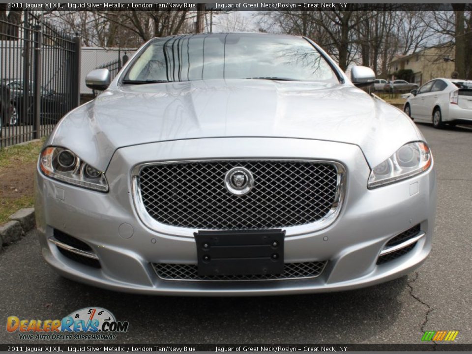 2011 Jaguar XJ XJL Liquid Silver Metallic / London Tan/Navy Blue Photo #2