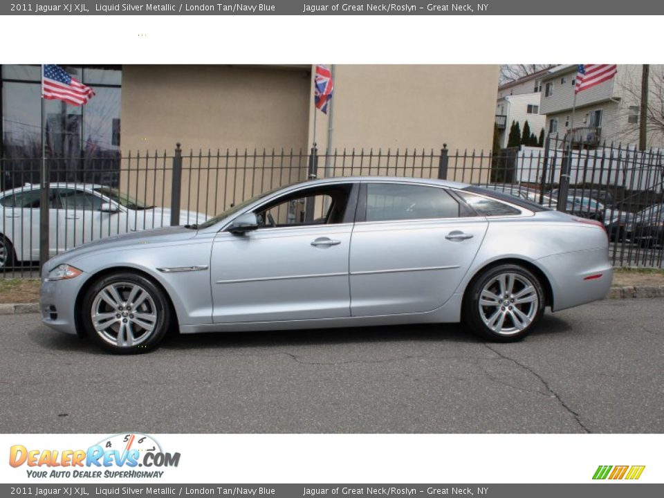 2011 Jaguar XJ XJL Liquid Silver Metallic / London Tan/Navy Blue Photo #3