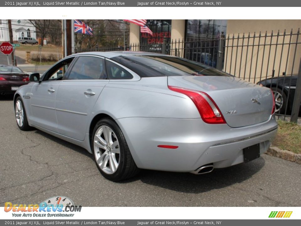 2011 Jaguar XJ XJL Liquid Silver Metallic / London Tan/Navy Blue Photo #4