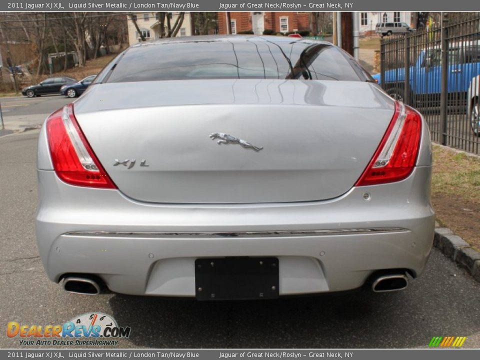 2011 Jaguar XJ XJL Liquid Silver Metallic / London Tan/Navy Blue Photo #5