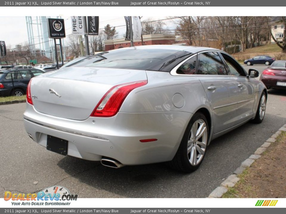 2011 Jaguar XJ XJL Liquid Silver Metallic / London Tan/Navy Blue Photo #6