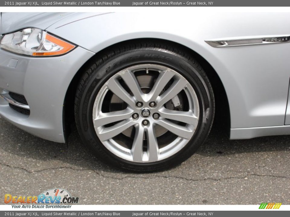 2011 Jaguar XJ XJL Liquid Silver Metallic / London Tan/Navy Blue Photo #8