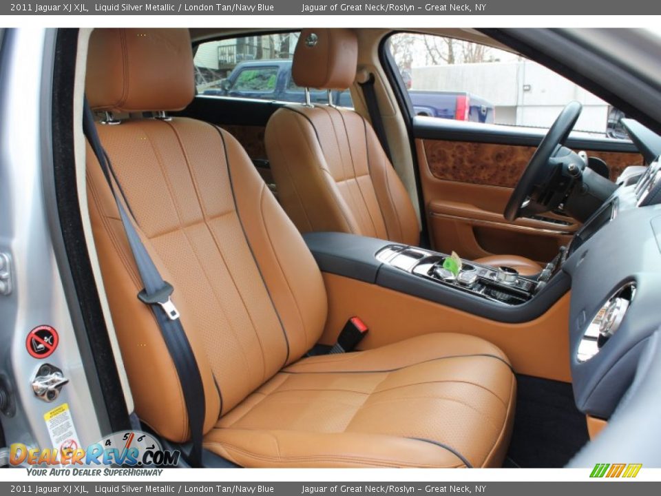 2011 Jaguar XJ XJL Liquid Silver Metallic / London Tan/Navy Blue Photo #10