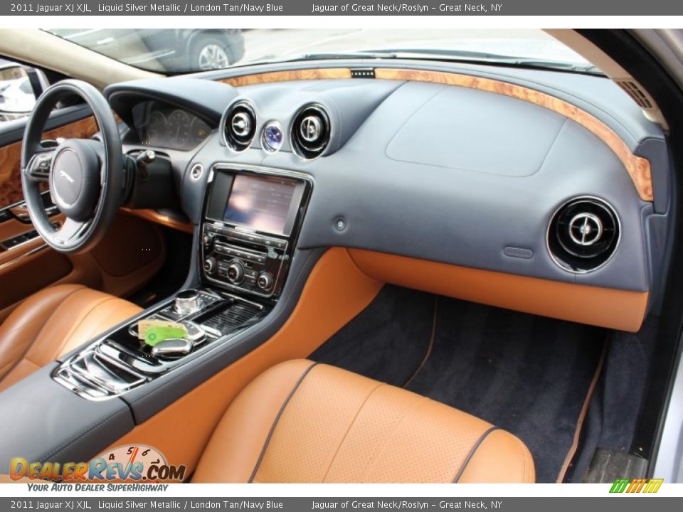2011 Jaguar XJ XJL Liquid Silver Metallic / London Tan/Navy Blue Photo #11