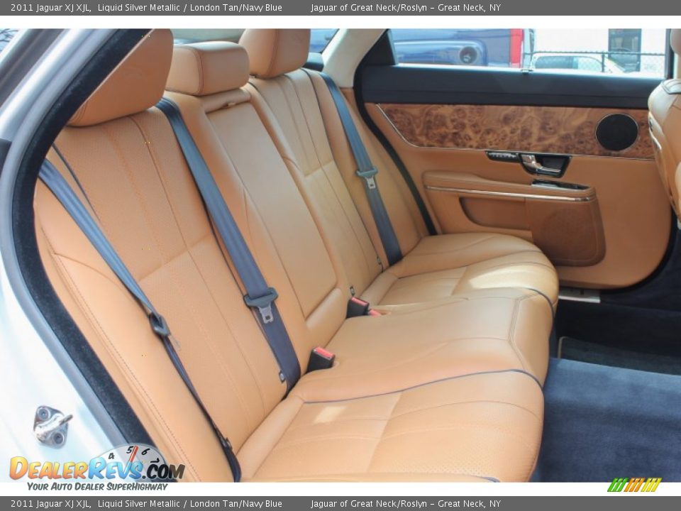 2011 Jaguar XJ XJL Liquid Silver Metallic / London Tan/Navy Blue Photo #13