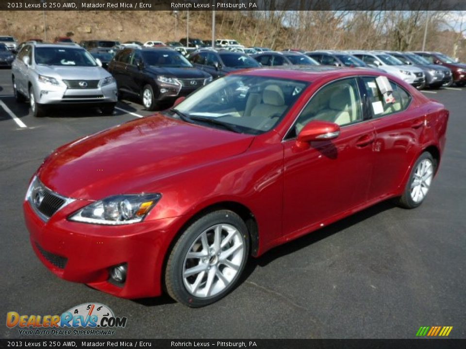 2013 Lexus IS 250 AWD Matador Red Mica / Ecru Photo #8