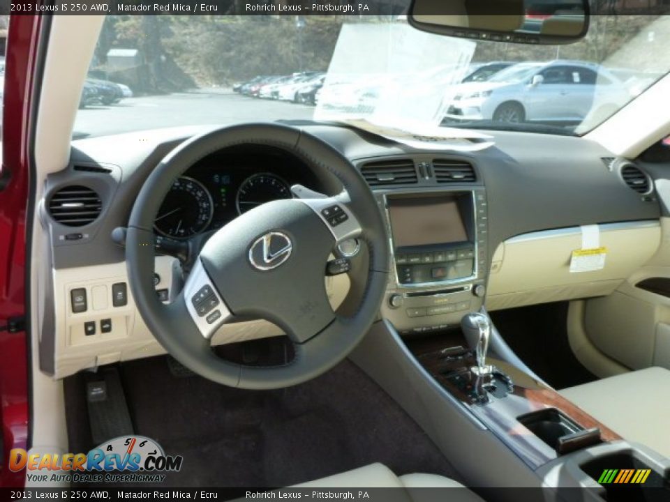 2013 Lexus IS 250 AWD Matador Red Mica / Ecru Photo #12