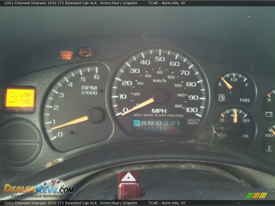 2001 Chevrolet Silverado 1500 Z71 Extended Cab 4x4 Victory Red / Graphite Photo #14