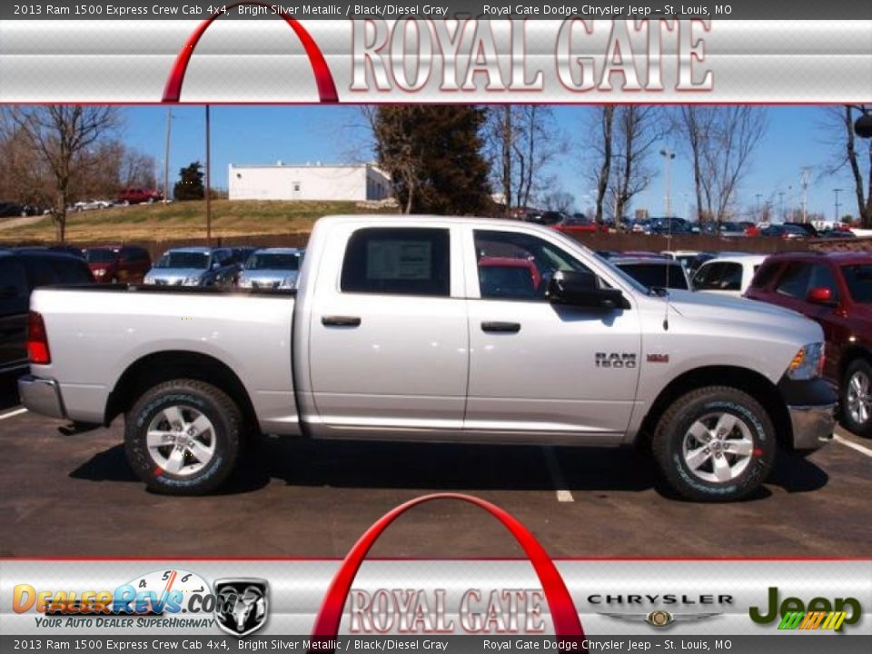 2013 Ram 1500 Express Crew Cab 4x4 Bright Silver Metallic / Black/Diesel Gray Photo #1