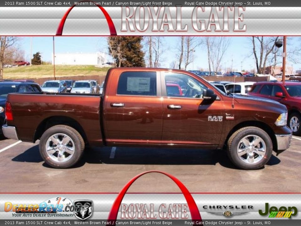 2013 Ram 1500 SLT Crew Cab 4x4 Western Brown Pearl / Canyon Brown/Light Frost Beige Photo #1