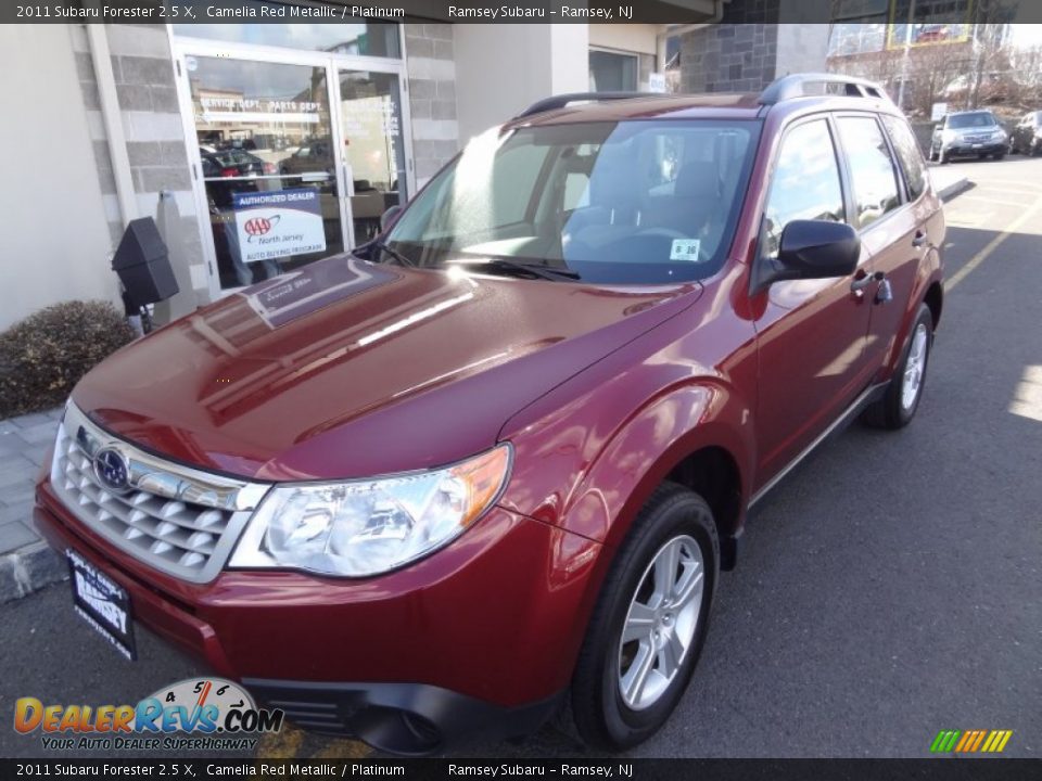 2011 Subaru Forester 2.5 X Camelia Red Metallic / Platinum Photo #1