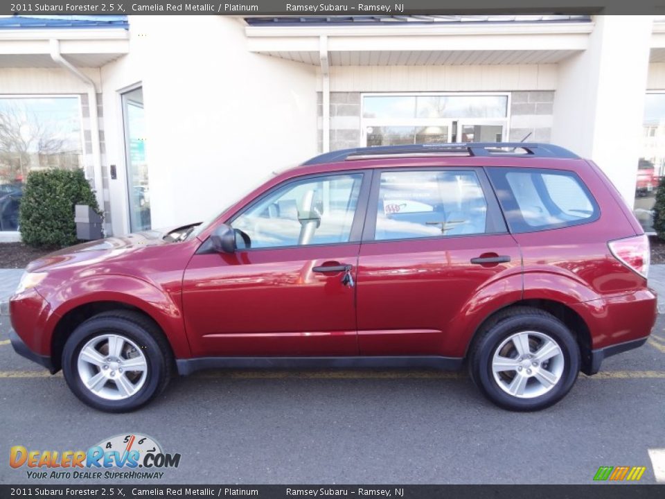 2011 Subaru Forester 2.5 X Camelia Red Metallic / Platinum Photo #3
