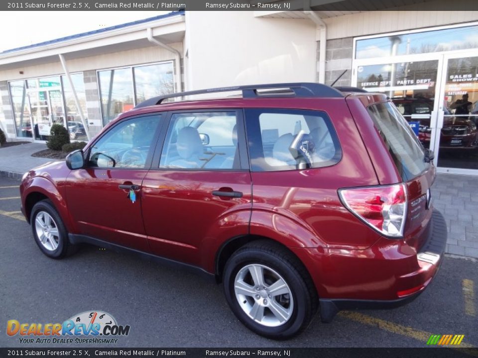 2011 Subaru Forester 2.5 X Camelia Red Metallic / Platinum Photo #4
