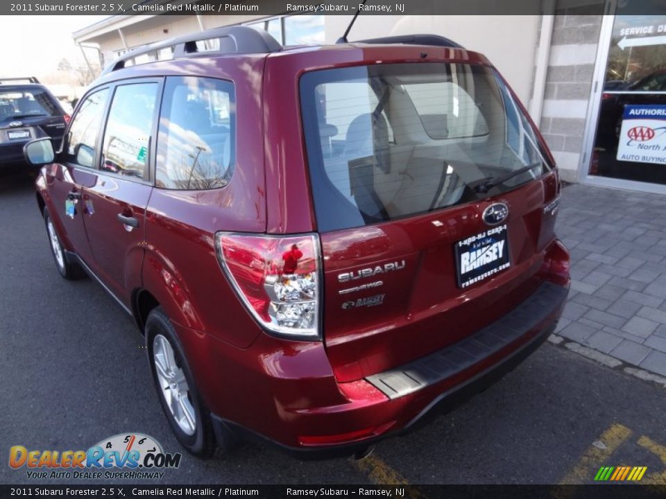 2011 Subaru Forester 2.5 X Camelia Red Metallic / Platinum Photo #5